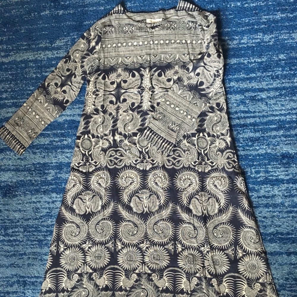 Cupshe navy print midi dress